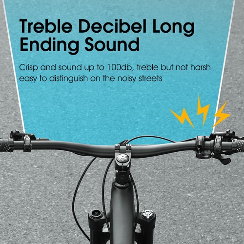 WEST BIKING Hidden Bike Bell Aluminum Bicycle Handlebar Bell 22.2mm 100dB Black - Picture 8 of 14