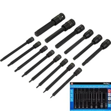 BlueSpot 8pc Extra Long Impact Torx Bit Sockets 1/4" 3/8" 1/2" Drive T6 -T70 Set