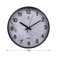 Image of 12" Big Numbers Round Wall Clock Silent & Non-Ticking Retro Wall Clock Easy Read