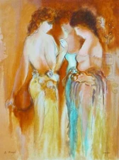 Batia Magal High Class Party Hand Signed 348/395 Serigraph on Paper Israel art