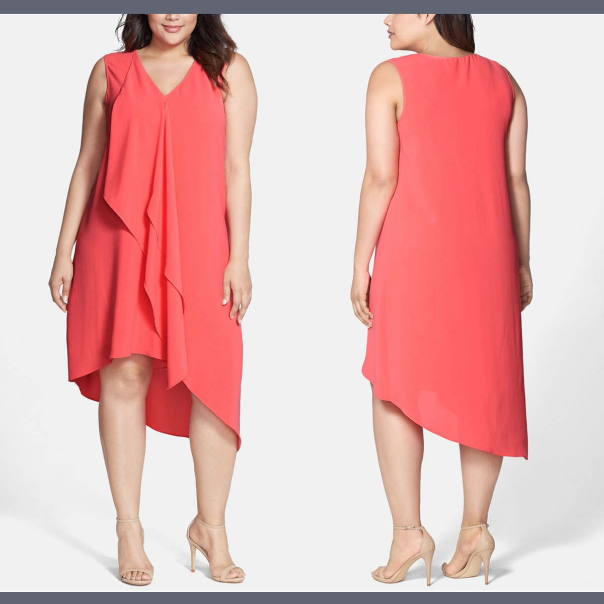 adrianna papell asymmetrical draped dress Dark Green Asymmetrical Draped Column Gown main image 0