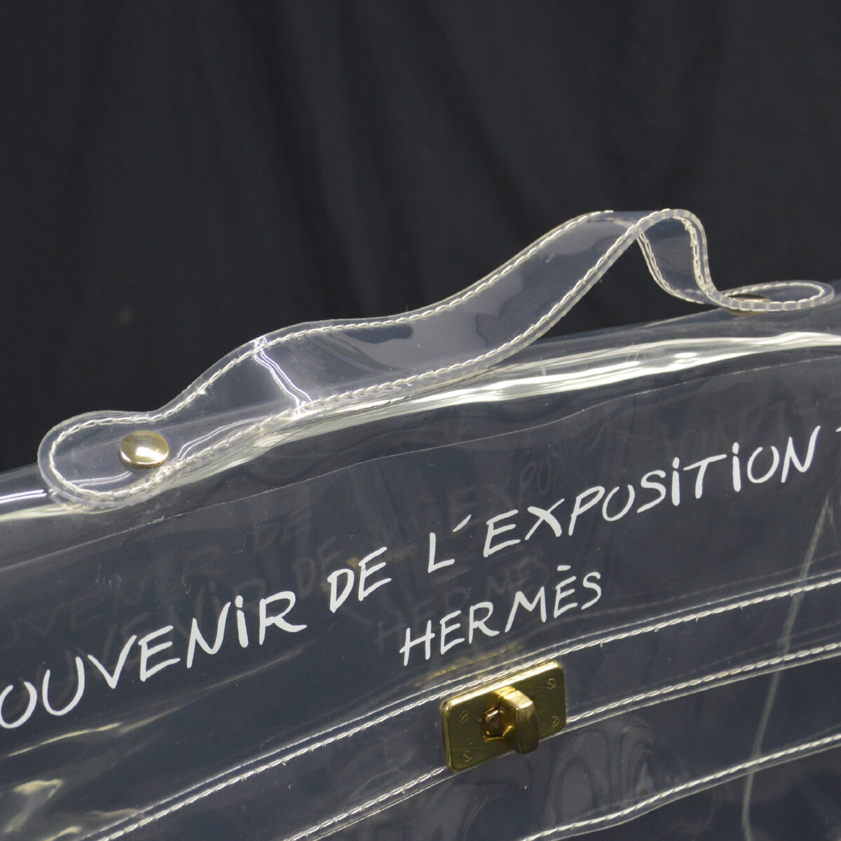 Hermes Vinyl Kelly Beach Handbag SOUVENIR DE L'EXPOSITION