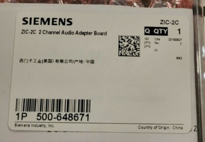 SIEMENS 500-648671 ZIC-2C  2 CHANNEL ADAPTER CARD FOR ZIC-8B - NEW