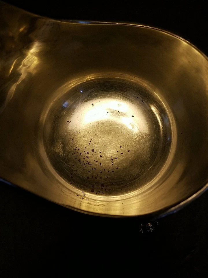 Barco de salsa/salsa con patas de plato de plata inglés victoriano Foto 2 de 4