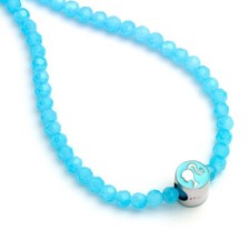 Image of Barbie™️ Blue Bead Necklace with Barbie Silhouette Charm