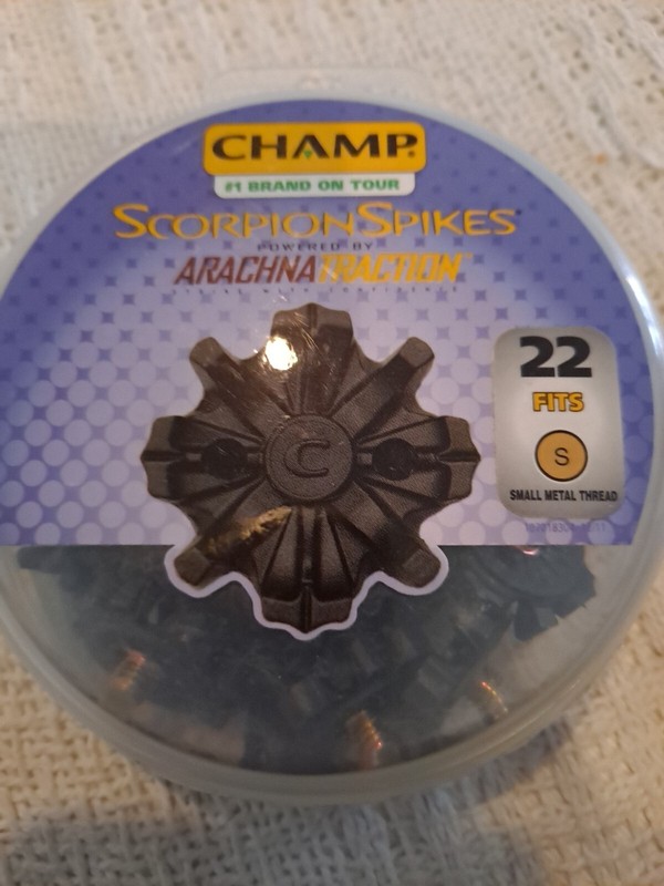 Pack of 22 Champ Scorpion Arachna Traction Spikes Metal Thread Golf Spikes