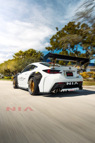 Lexus RC-F rear bumper diffuser extension lip body aero kit brake light painted  - Picture 1 of 9