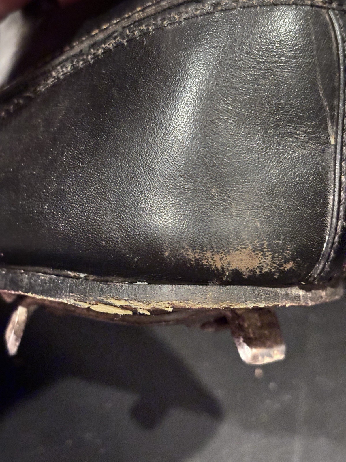 Vintage Spot-Bilt Leather Metal Cleats Men’s Size 11-Black - Mid Century - Rare