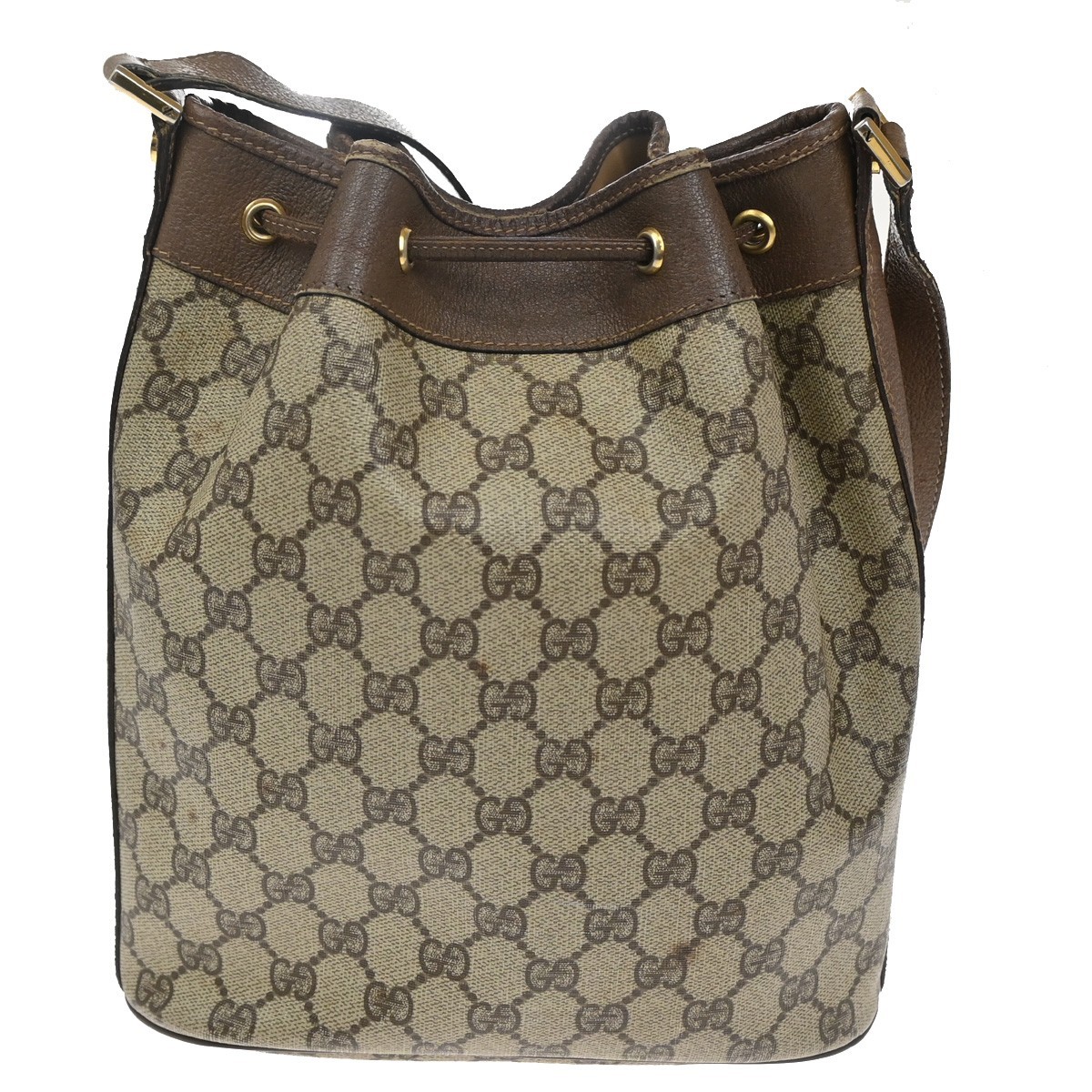 GUCCI GG Pattern Drawstring Shoulder Bag PVC Leat… - image 3