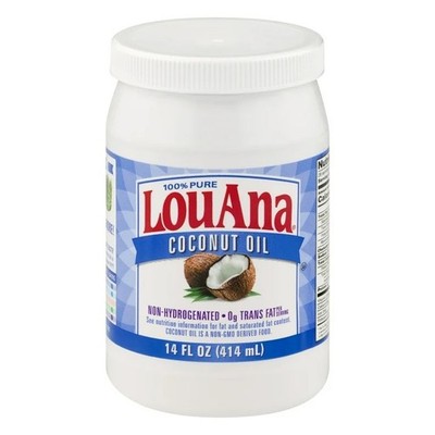 LouAna 100% Pure Coconut Oil 14 fl oz Natural Virgin Oil Cooking & Beauty Use.