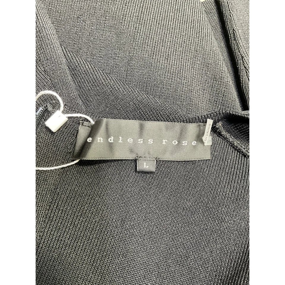 Mini Vestido Endless Rose Negro Viscosa Estrás Recortado Talla L Foto 4 de 4