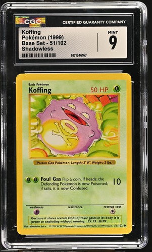Koffing (Shadowless) graded CGC 9 for sale on eBay