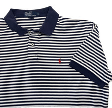 Ralph Lauren Men's Short Sleeve Polo Shirt Size XL Blue White Stripe Red Pony