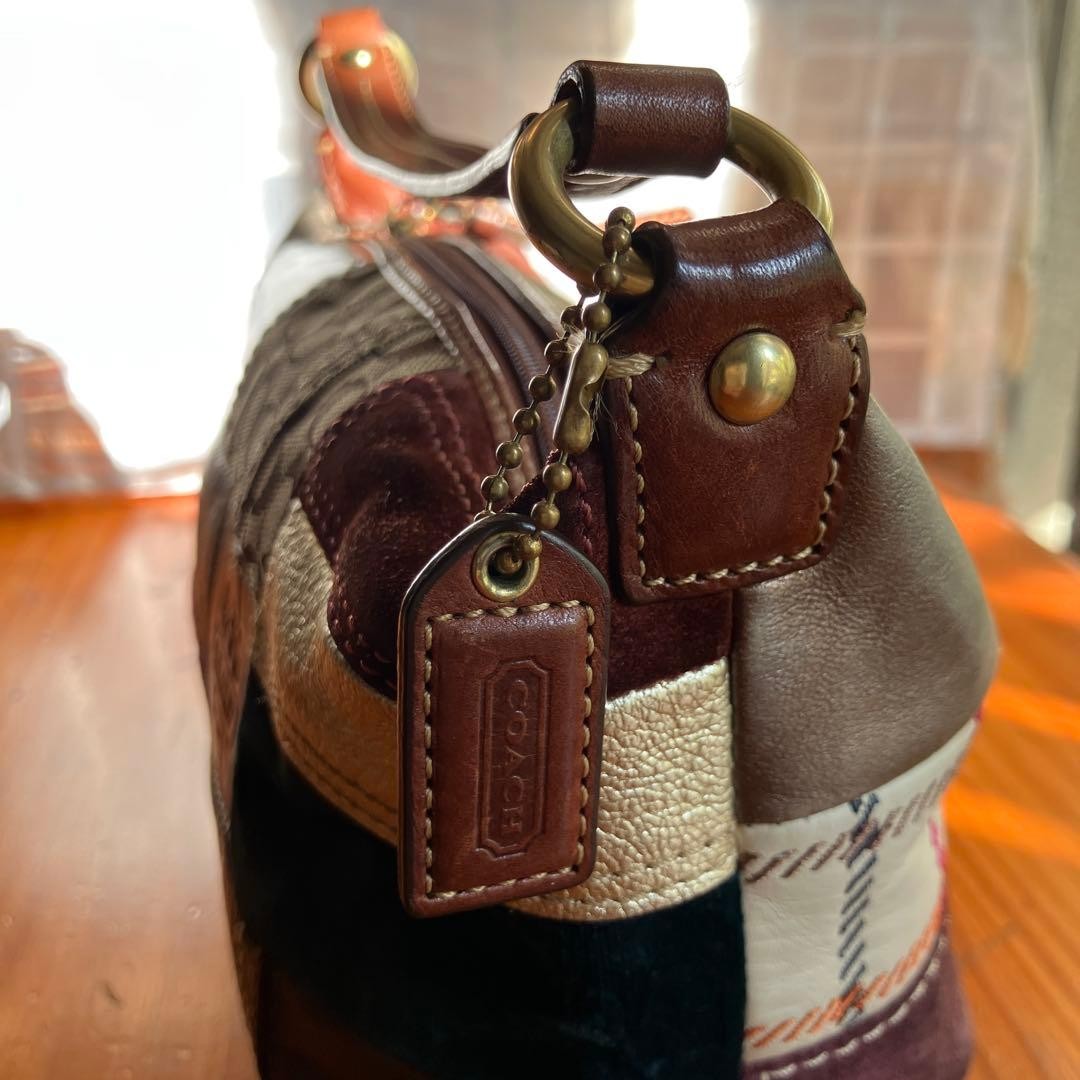 Authentic Coach Patchwork Handbag 40928 Multicolo… - image 7