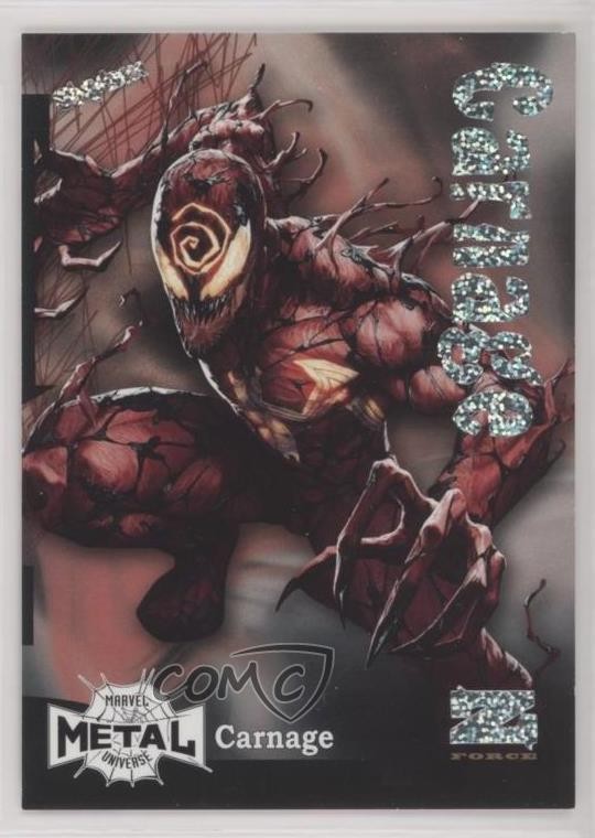 2022 Upper Deck Marvel Metal Universe Spider-Man Z-Force Rave 9/100 Carnage 0lz8