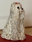 #6. Morkie dog collectibles Figurine Plaster white , red bow 2 & half inch tall — photo 4