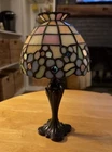 Vintage Tiffany Style lamp Candle holder Votif Stained glass Good Condition Art