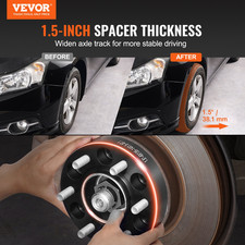 1.5" Wheel Spacers 6x5.3" Wheel Adapters 6 Lug Forged Spacers Set of 4 Bla