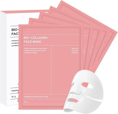 Bio-Collagen Real Deep Mask Hydrating Overnight Face Skin Care Anti Aging 10PCS