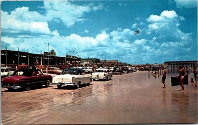 Jacksonville Florida Classic Vintage Cars on Beach Duval County Postcard   34083