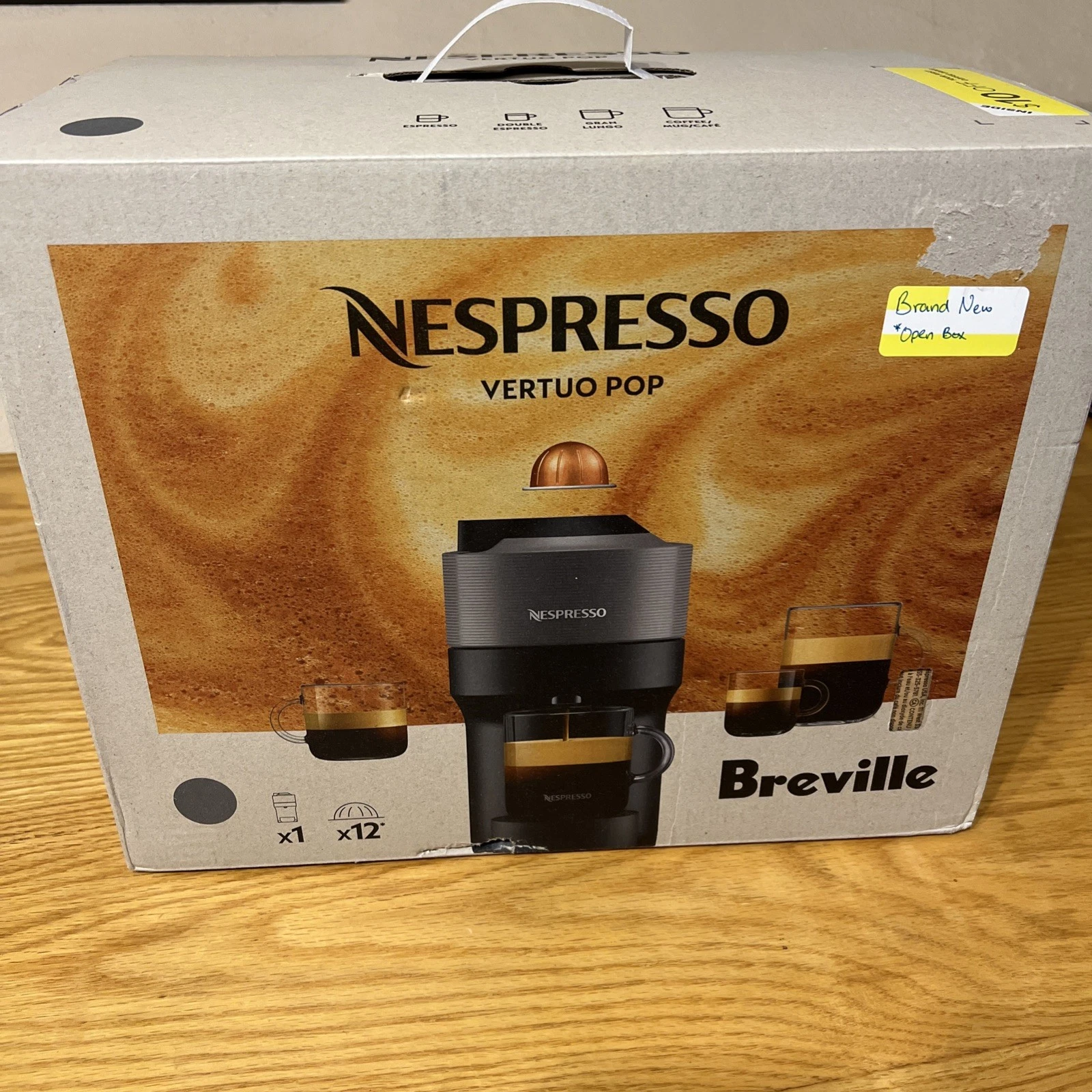 Breville Nespresso VertuoPlus Coffee Maker with 12 Capsules (BNV420GRY1BUC1)