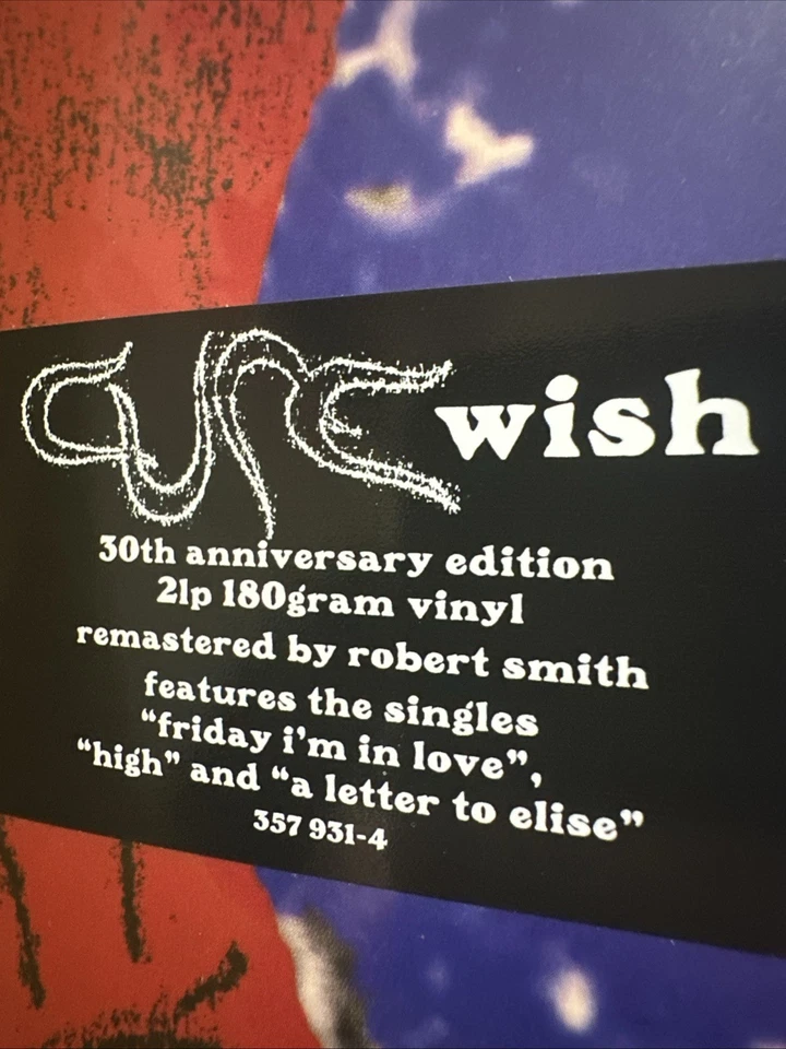 THE CURE - WISH (1992 2 X LP) NEW, MINT & SEALED 30th ANNIVERSARY 180g REMASTER - Image 2 of 4