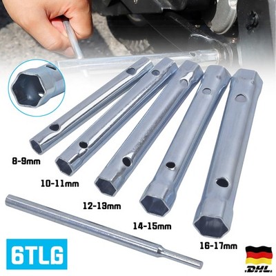 6 Tlg Rohrschlüssel Satz Steckschlüssel 8mm - 17mm Sechskant Schlüssel Satz Neu
