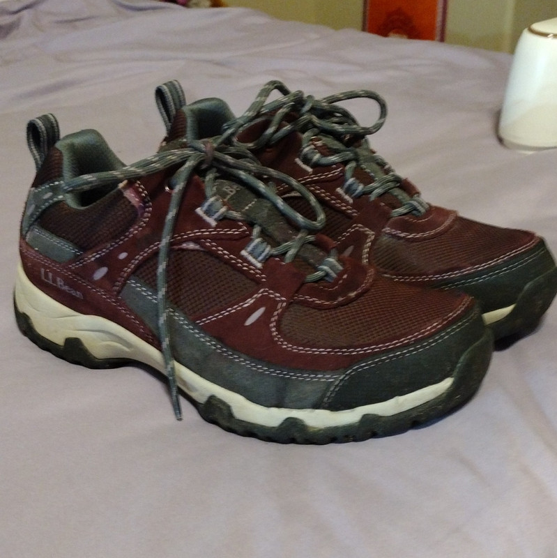 L.L.Bean Women's Hiking Shoes Brown/Gray Lace-Up US 8 Wide MPN 299639