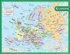 Teacher Created Resources Europe Map Chart, Multi Color