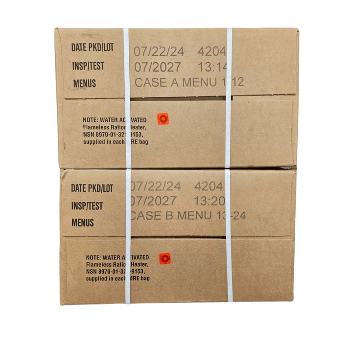 Box of 12 MRE Military Ration USA US inspection 2028 Case A or B FREE DELIVERY