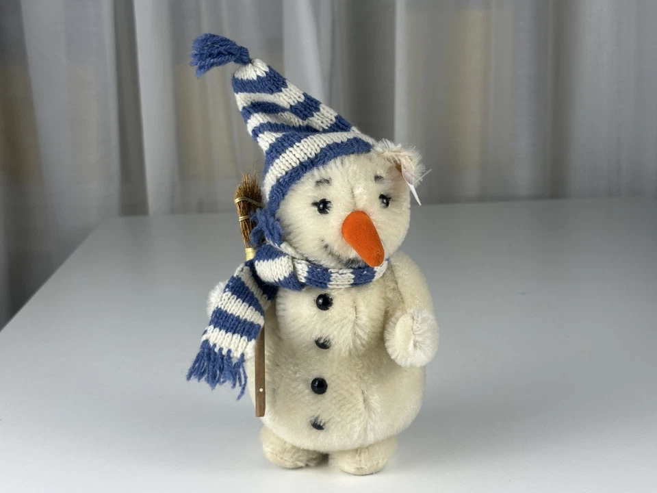 Steiff Tier 670695 Schneemann Teddy Bär 20 cm Top Zustand