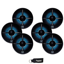 Wet Sounds REVO 6-XWB Black Closed XW Grille 6.5 Inch Marine LED Speakers