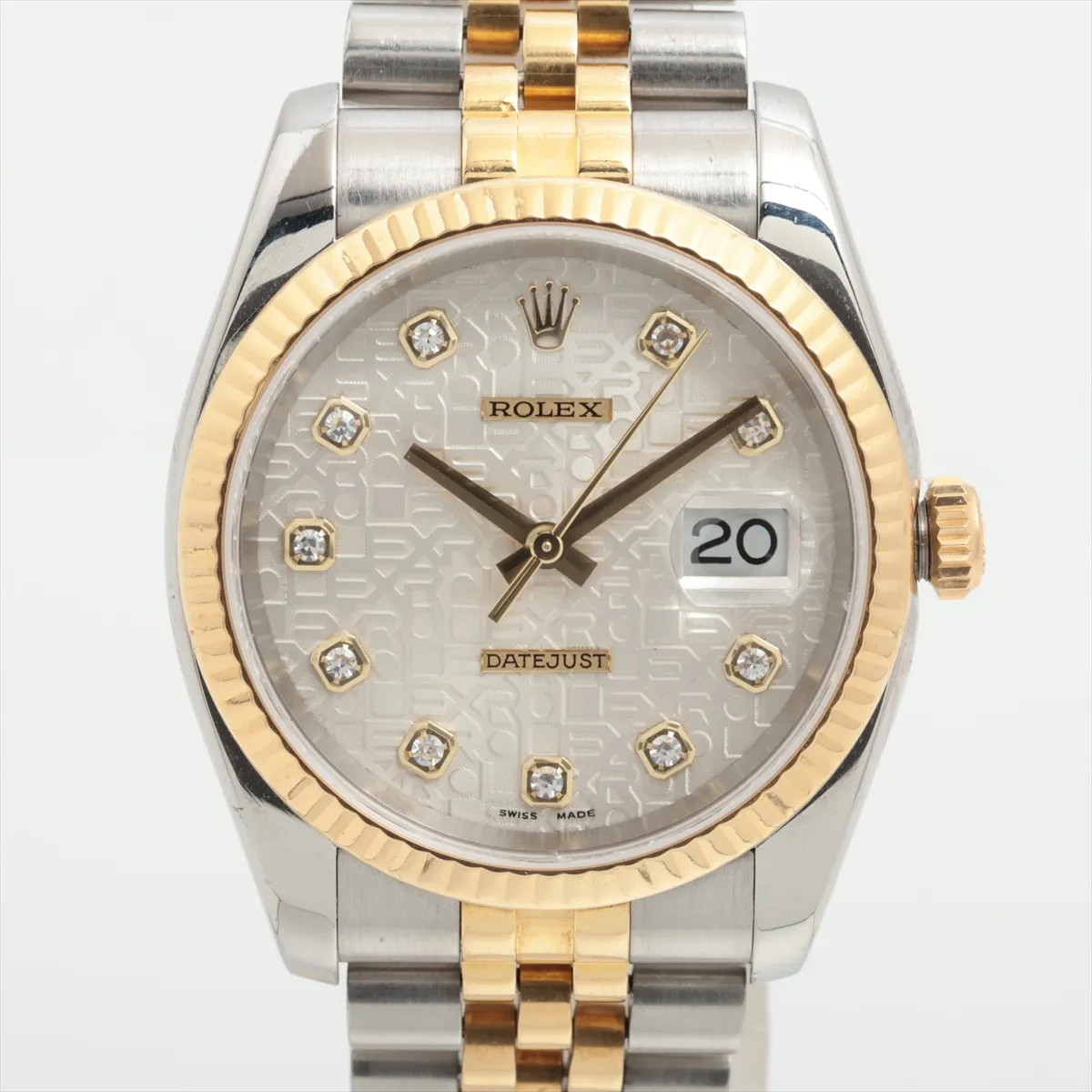 Rolex DATEJUST 36 116233G SS×YG SS×YG AT Silver engraved computer dial