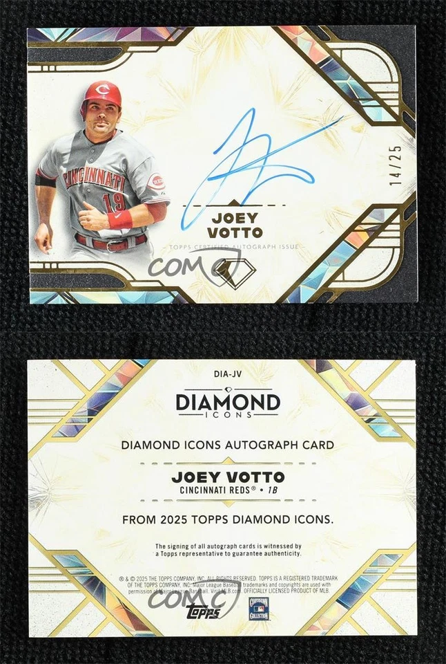 2025 Topps Diamond Icons Diamond Icons Auto 14/25 Joey Votto #DIA-JV - Image 3 of 3