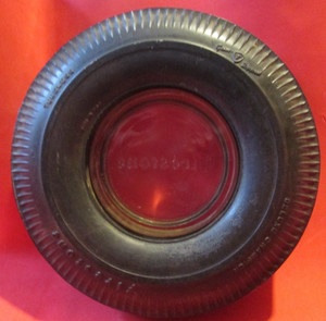 Vintage Firestone Ashtray Deluxe Champion Gum Dipped Tubeless Tire Advertising