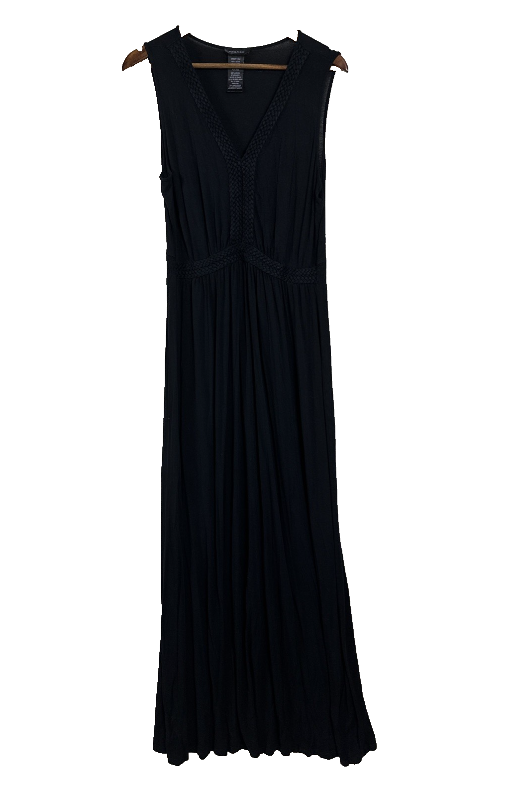 Spense Black Maxi Dress XL Sleeveless Empire Waist V-Neck Flowy Stretch Boho