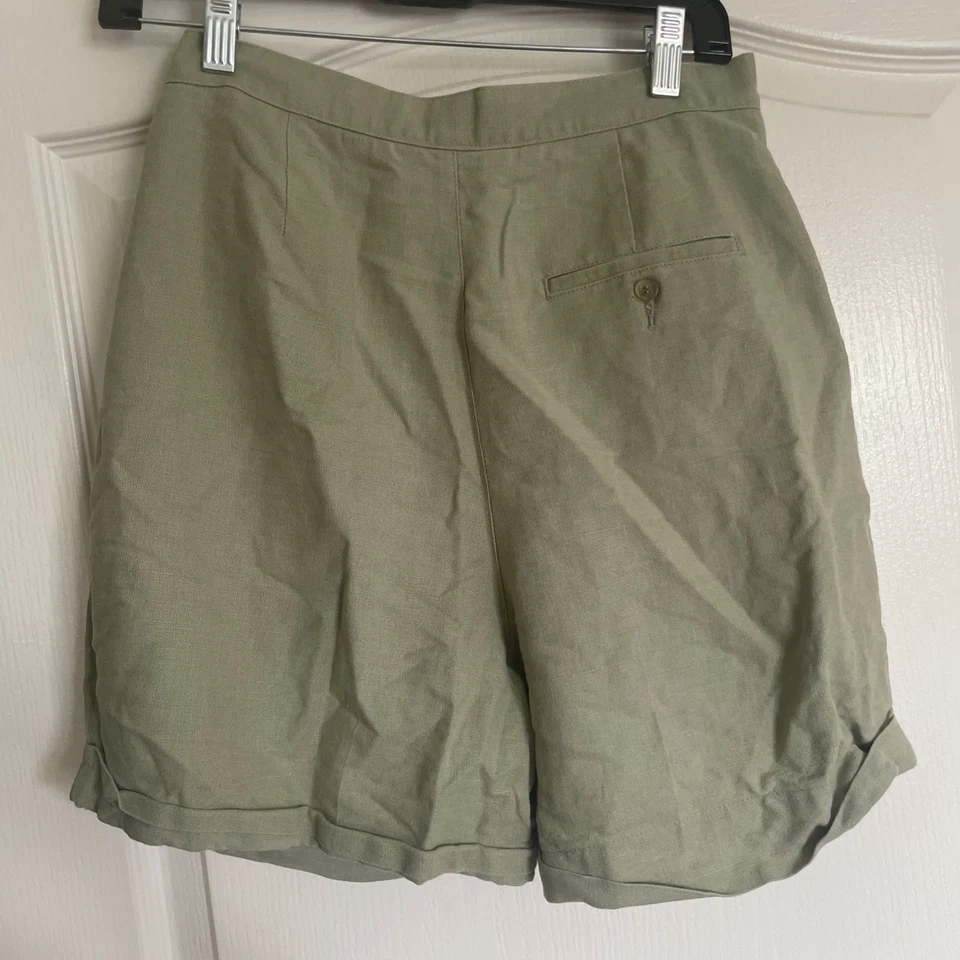 Pantalones Cortos Vintage Liz Golf Mezcla Lino Talla 8 Foto 2 de 4