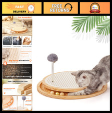 Natural Sisal Cat Scratcher Pad with Interactive Ball Track Toy - Indoor Fun E
