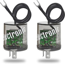 LED Flasher Relay 2 Pins 12V Pack of 2 - Heavy Duty Turn Signal Flasher Relay
