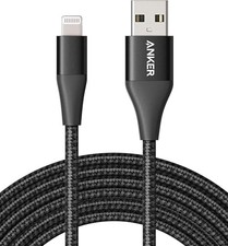 BLACK - ANKER POWERLINE II USB A TO LIGHTNING CABLE MFI CERTIFIED 6FT A8653
