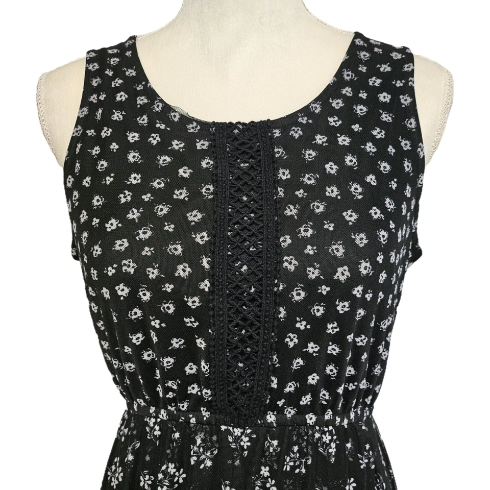 Vestido American Rag Negro Floral Dobladillo Asimétrico Hada Grunge Talla M Cachicho Foto 4 de 4