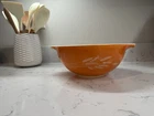VTG Pyrex Autumn Harvest Wheat Cinderella Mixing Stacking Bowl #443 Orange 2.5L