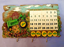 John Deere Tractors 3D  Perpetual Calendar  / Key Holder Hanger Wall Hanging