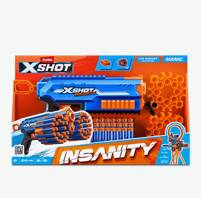 X Shot Insanity Manic Toy Dart Blaster by Zuru Air Pocket Technology 8+