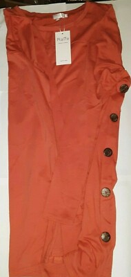 HALIFE WOMENS LONG SLEEVE BUTTON ACCENT SHIRT ORANGE 2XL unsealed
