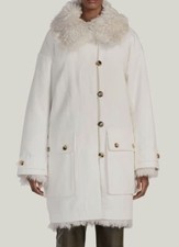 $3170 Utzon Women's Ivory Jovita Toscana Reversible Shearling Parka Coat Sz 36/4