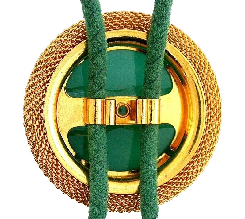 Ágata verde 30 mm cabina cabujón redondo malla dorada bolo puntas de cordón EPBT372/11025 Foto 2 de 2