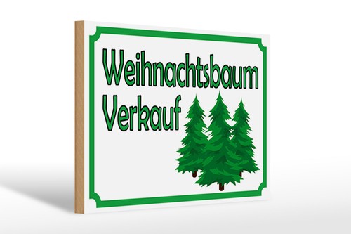 Holzschild Hinweis 30x20 cm Weihnachtsbaum Verkauf Holz Deko Schild wooden sign - Bild 1 von 5