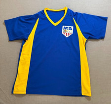 Vintage Gateway To Brazil MIA Soccer Jersey Mens L Blue Short Sleeve Pullover.