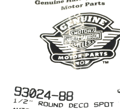 NOS OEM Harley Davidson Motorcycle 1/2 Inch Round Deco Sport P/N